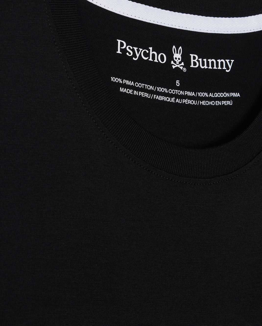 T Shirt Graphique Psycho Bunny Livingston Graphic Tee Noir Homme | AUN-55731535